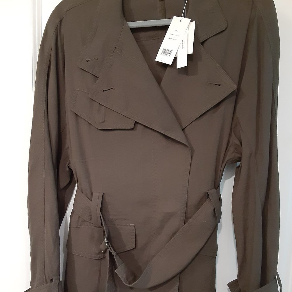 Vince Stretch Linen Belted Jacket